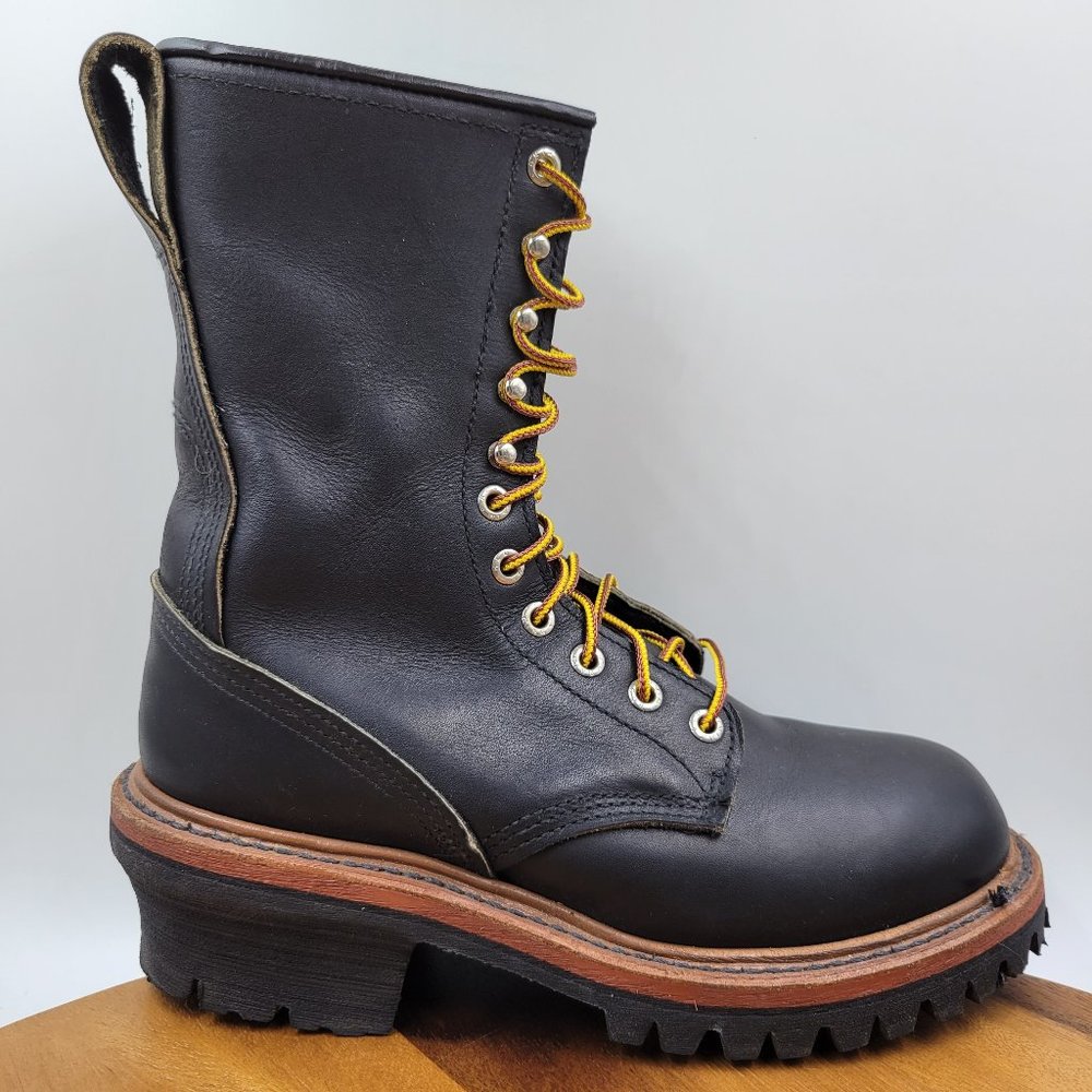 Red Wing 8” Logger 2218 Women’s 7 Black Leather Firefighter Combat Lace Up Boots